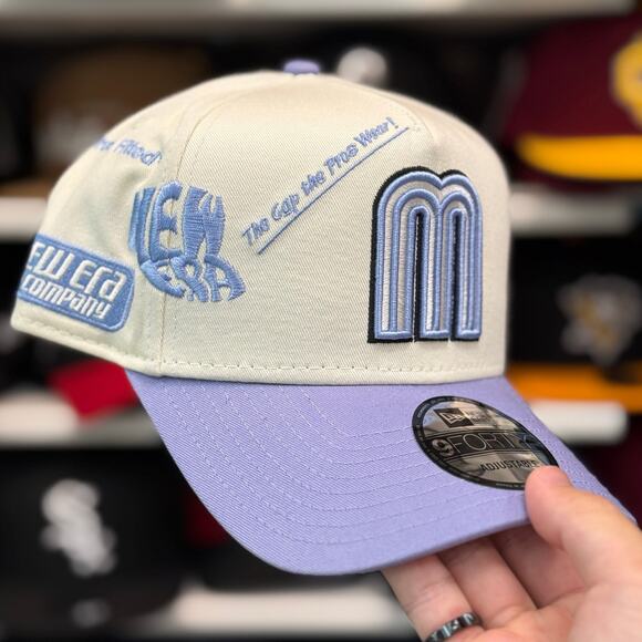 New Era Mexico WBC 'NE Anniversary' A-Frame 9FIFTY Snapback Creme/Lavender - Picture 1 of 5